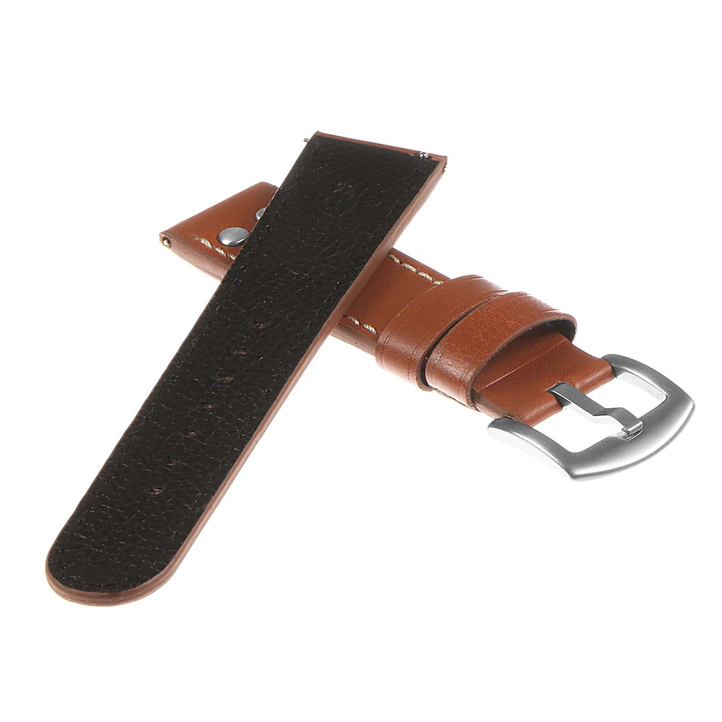 Dassari Leather Pilot Watch Strap with Rivets