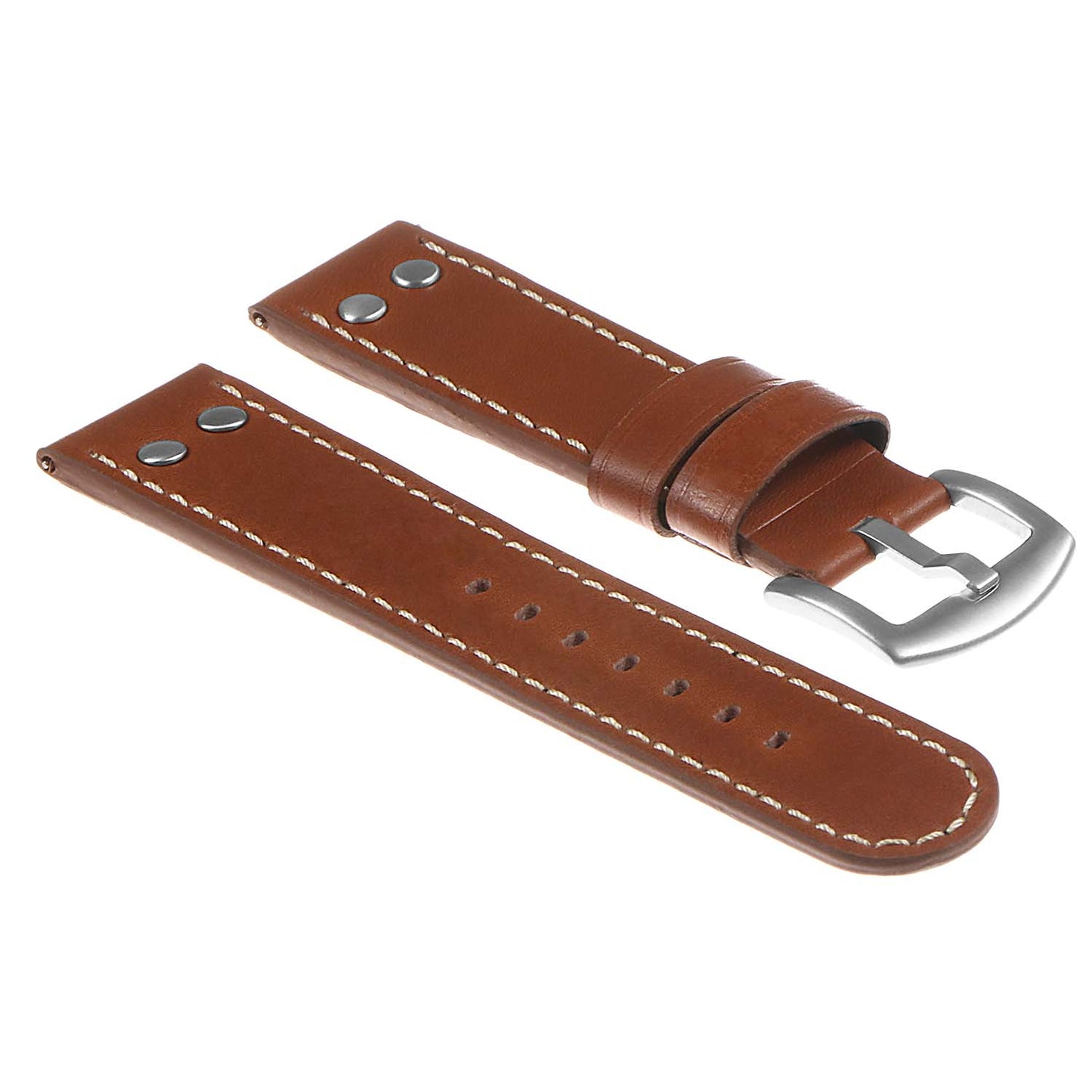 Dassari Leather Pilot Watch Strap with Rivets