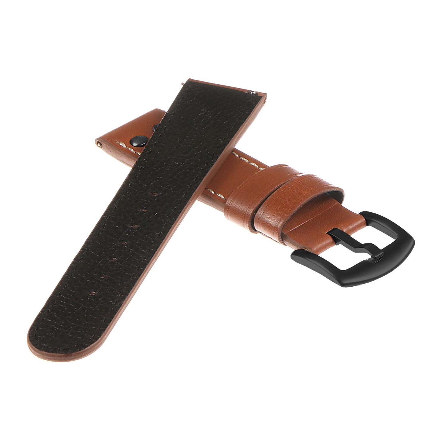 DASSARI Pilot Leather Watch Band w/ Matte Black Rivets