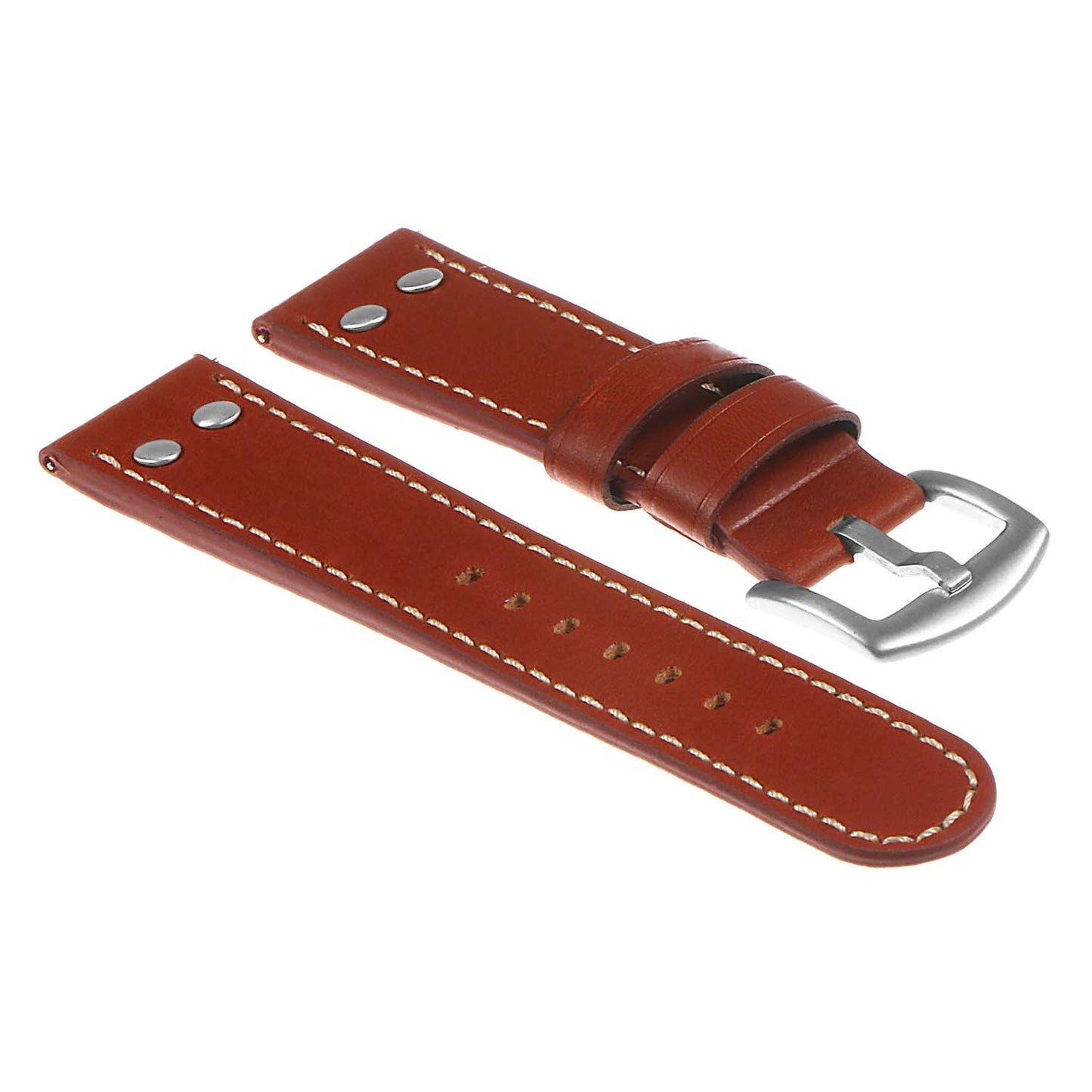 Dassari Leather Pilot Watch Strap with Rivets
