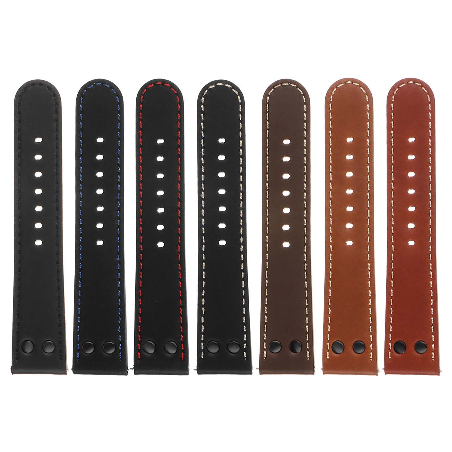DASSARI Leather Pilot Strap with Black Rivets for Garmin Vivoactive 4