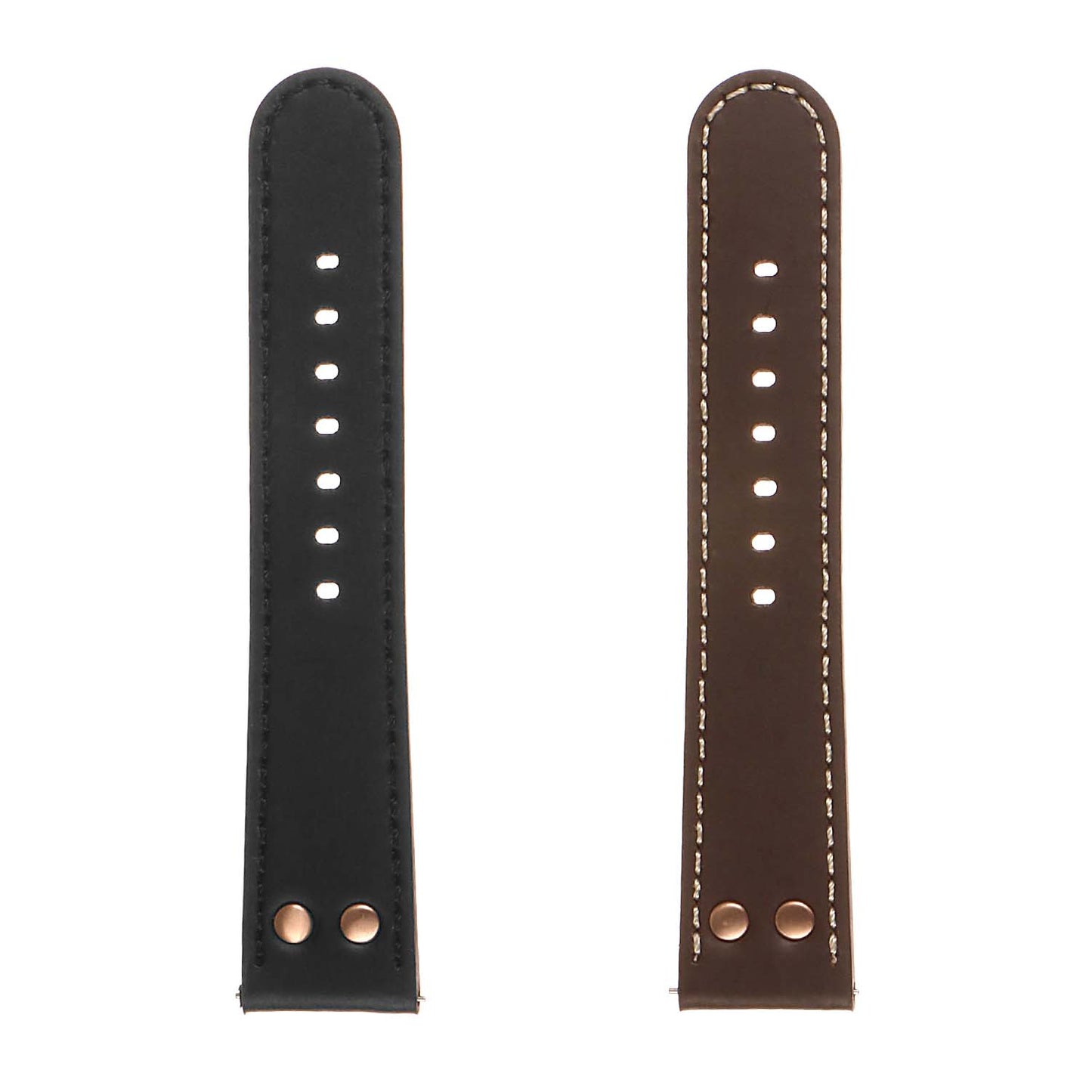 DASSARI Leather Pilot Strap with Black Rivets for Garmin Vivoactive 4S & Vivomove 3S