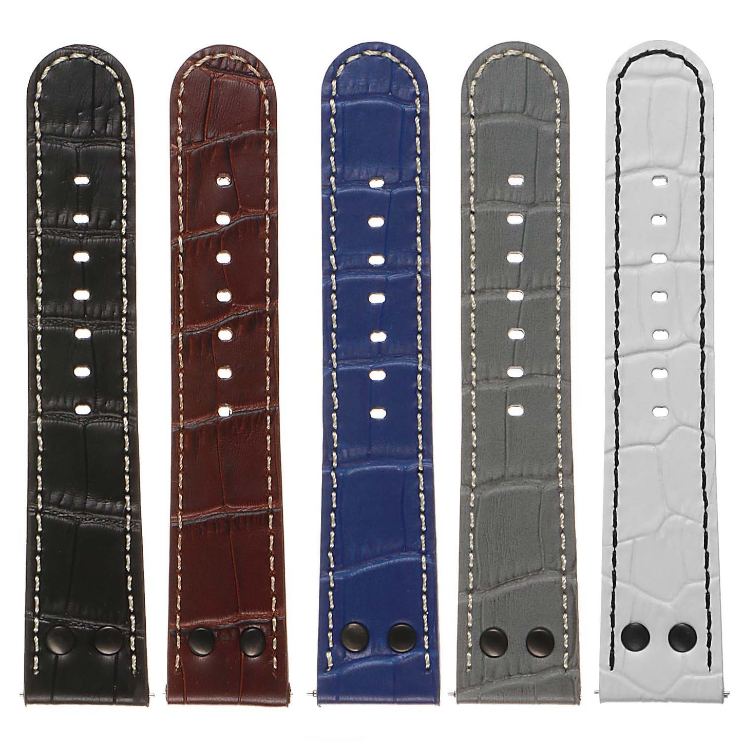 DASSARI Croc Embossed Leather Pilot Watch Band for Samsung Gear S3 Frontier