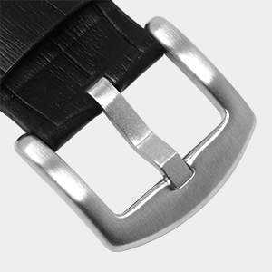 DASSARI Croc Embossed Leather Pilot Watch Band w/ Matte Black Rivets for Apple Watch