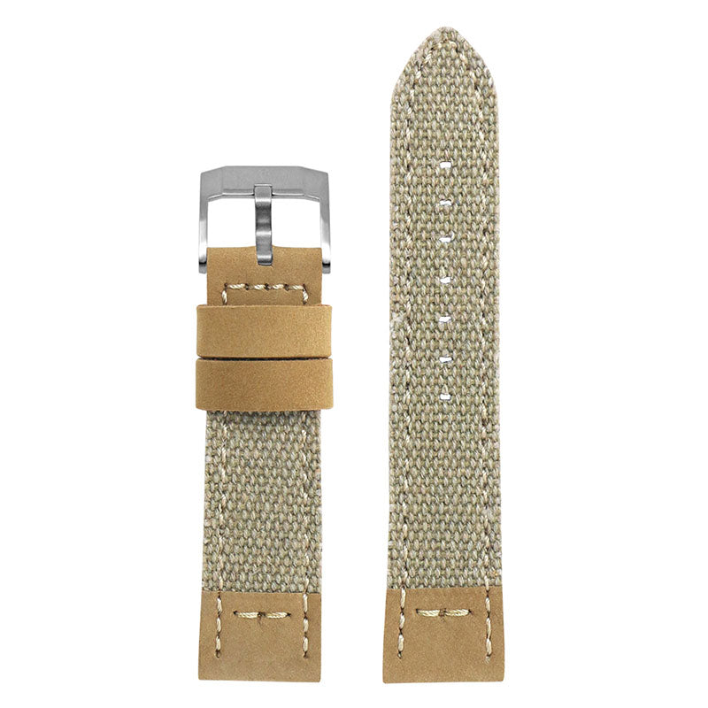 DASSARI Canvas & Leather Strap Beige 22mm
