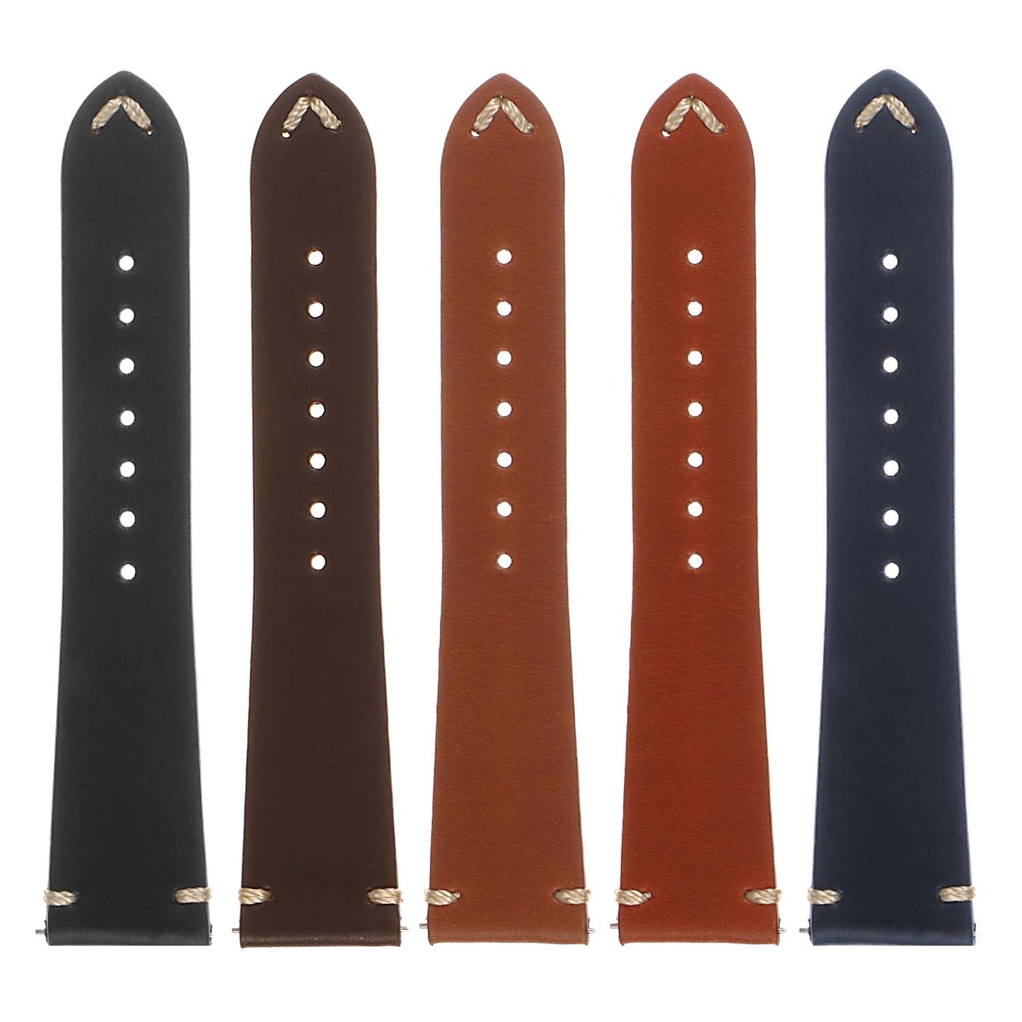 DASSARI Hand-Stitched Classic Leather Watch Band for Apple Watch