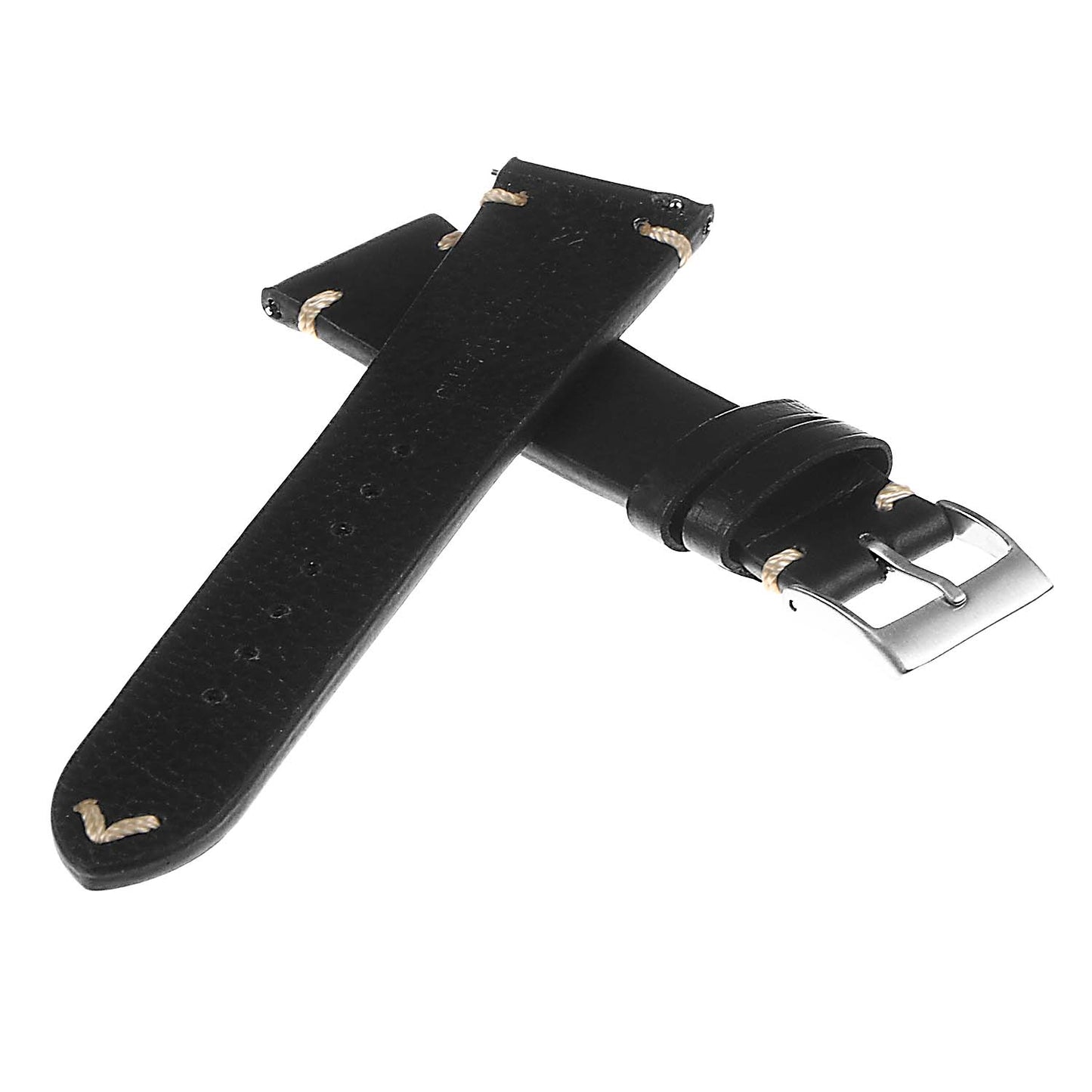 DASSARI Hand-Stitched Classic Leather Watch Band for Apple Watch