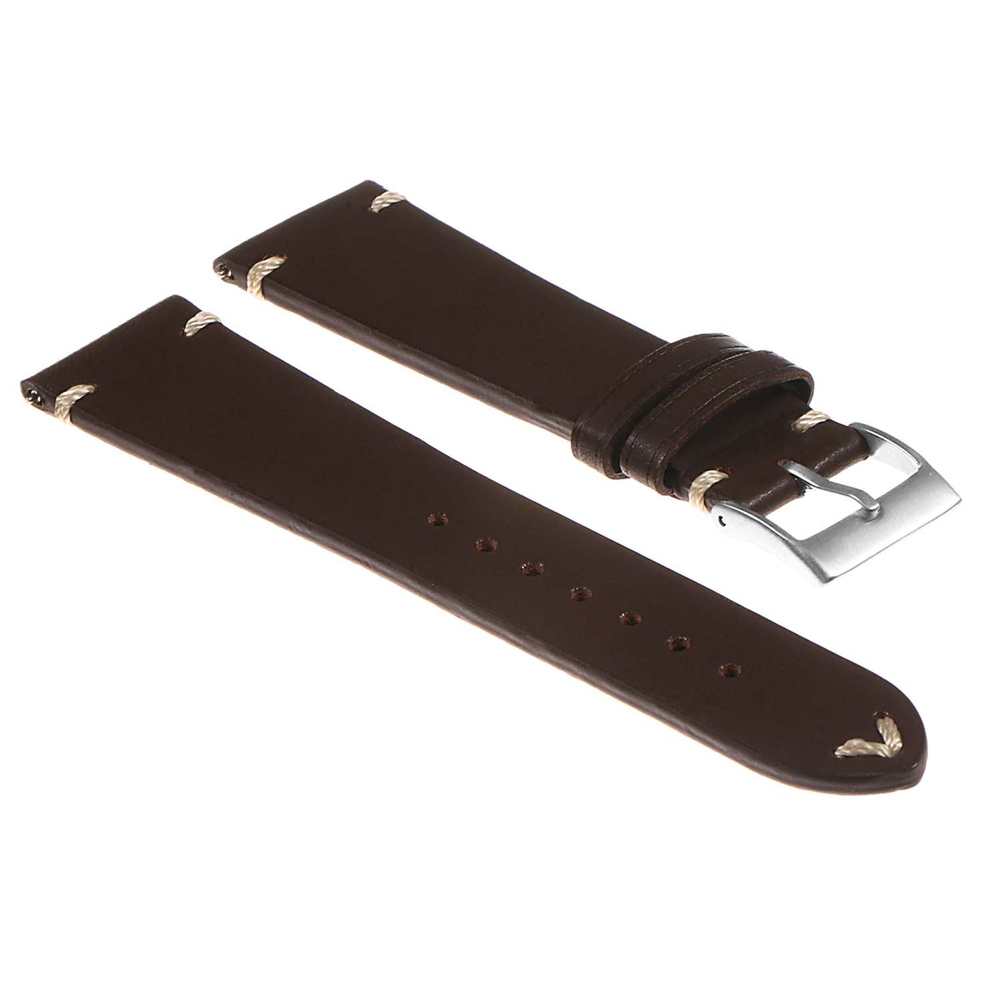 DASSARI Hand-Stitched Classic Leather Watch Band for Apple Watch