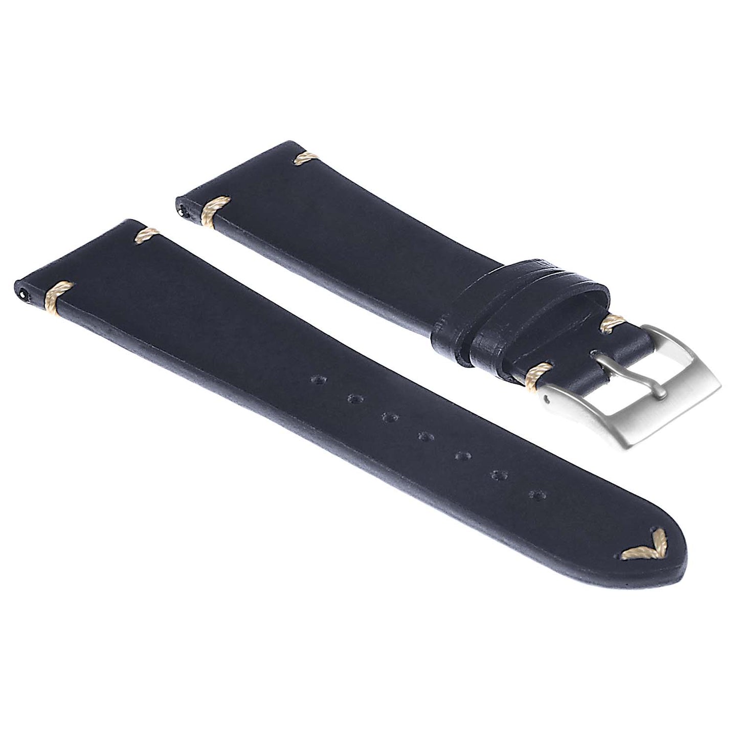 DASSARI Hand-Stitched Classic Leather Watch Band for Apple Watch