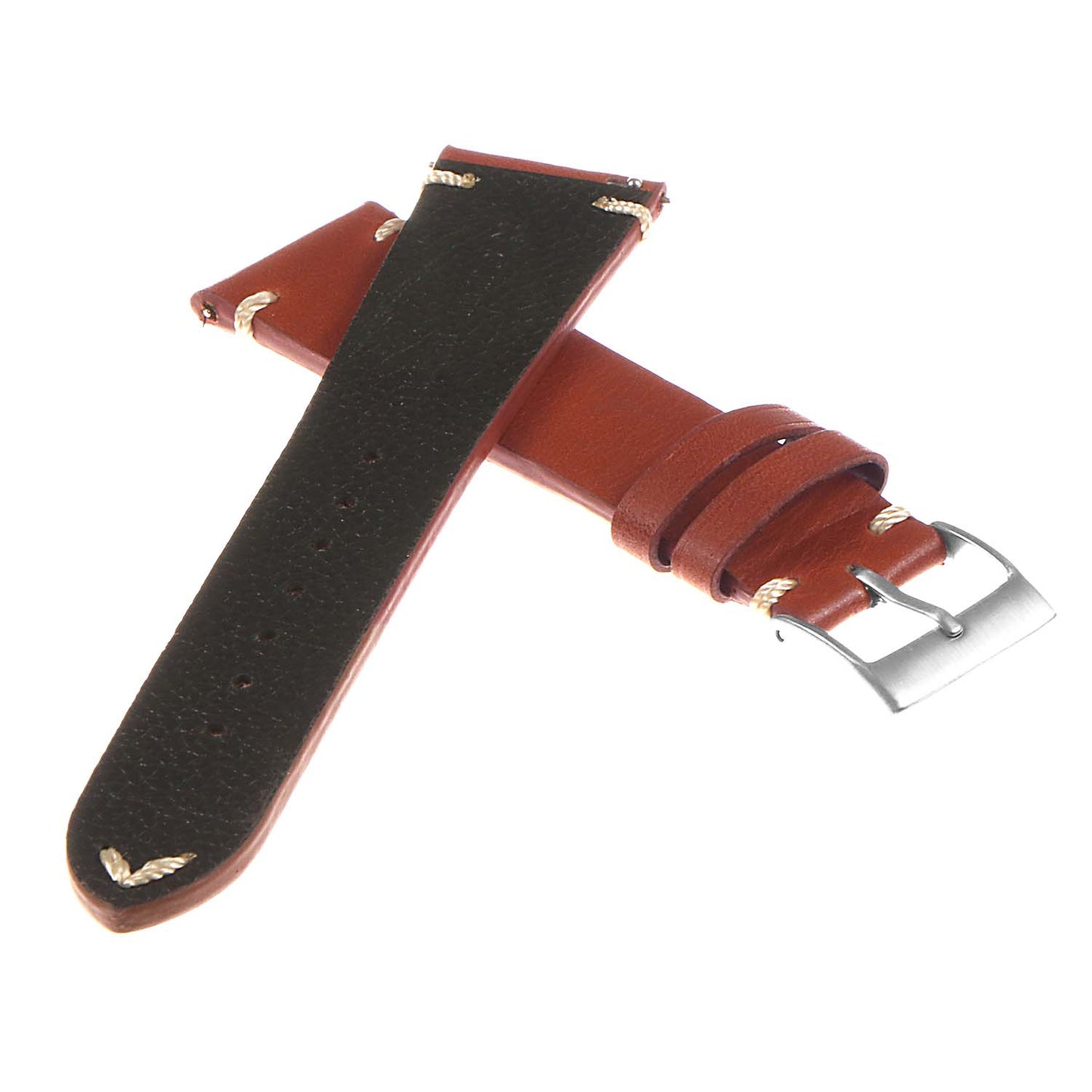 DASSARI Hand-Stitched Classic Leather Watch Band for Apple Watch