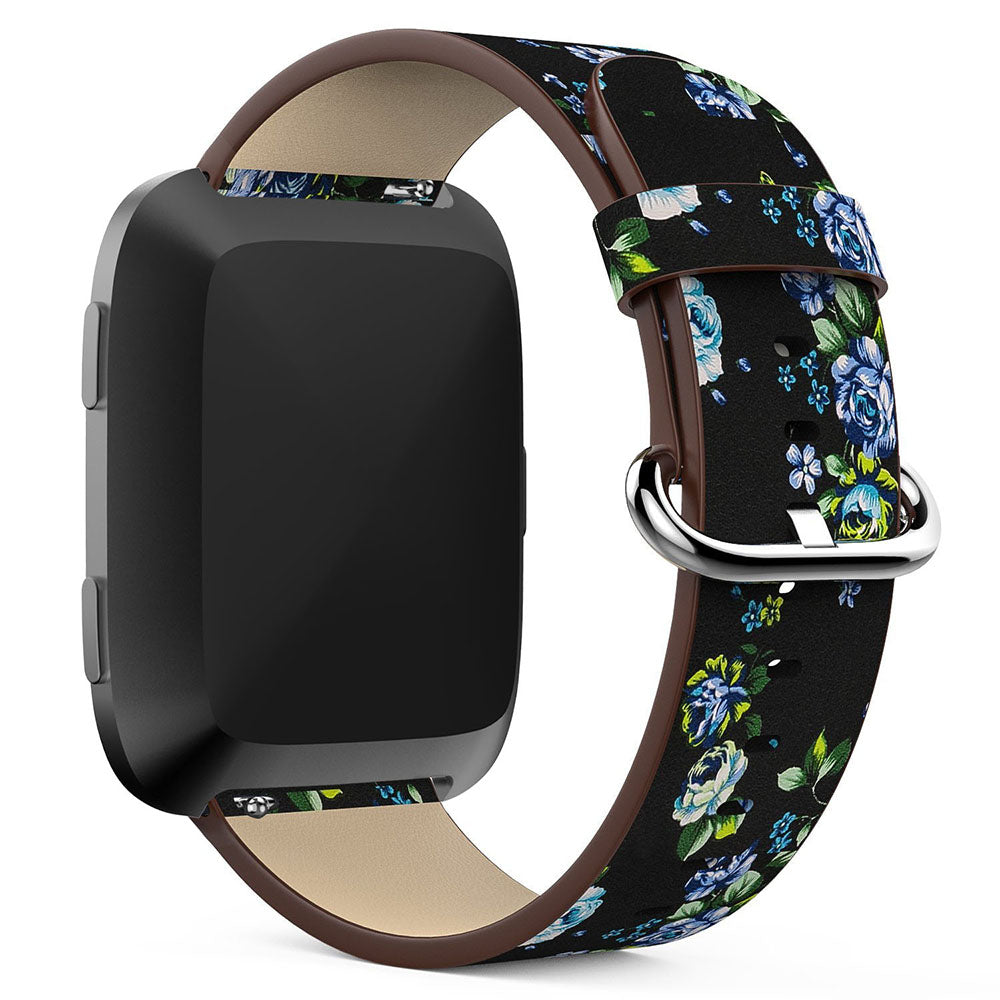Leather Strap w/ Peonies for Fitbit Versa & Versa 2