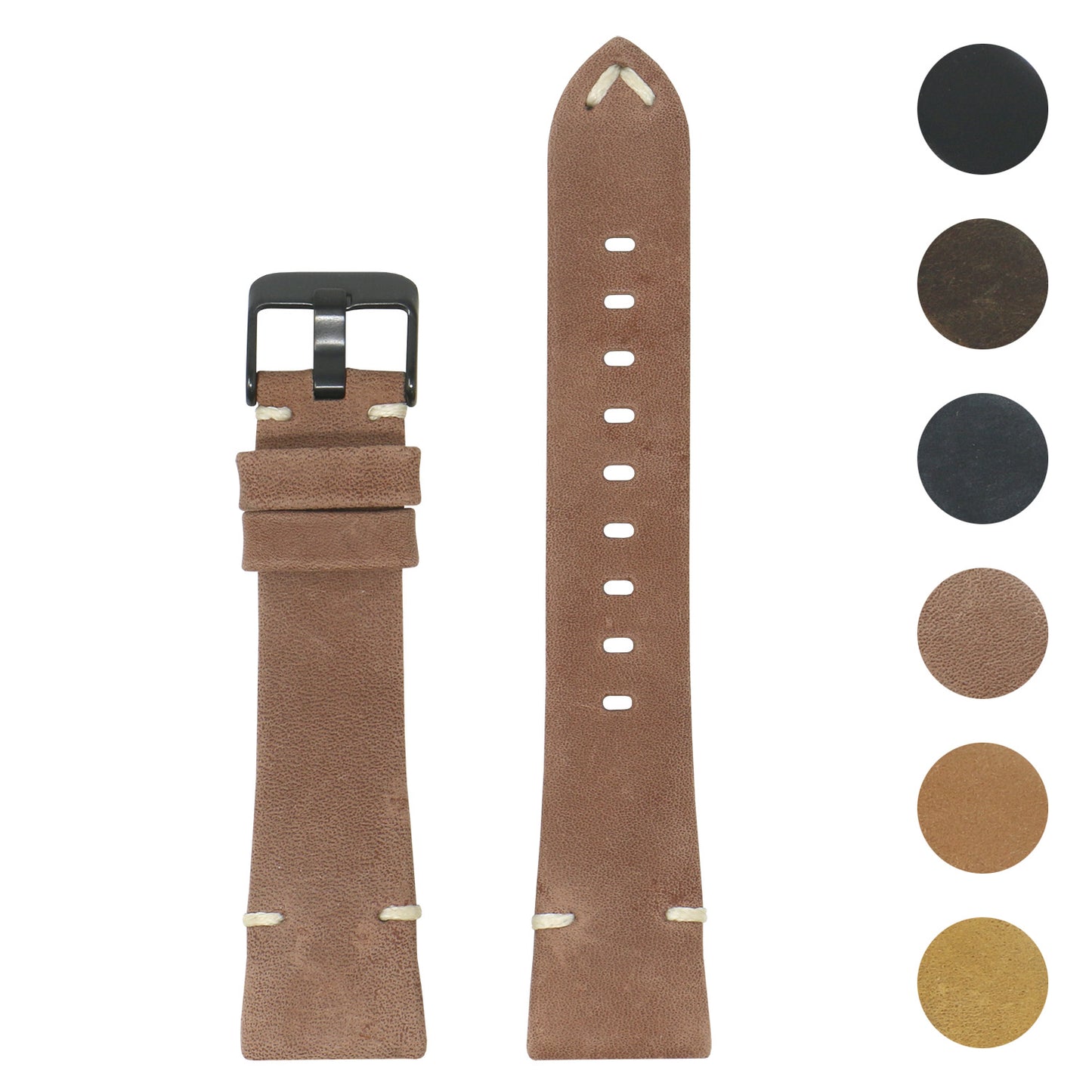Vintage Leather Strap (Short, Standard, Extra Long) for Suunto 9