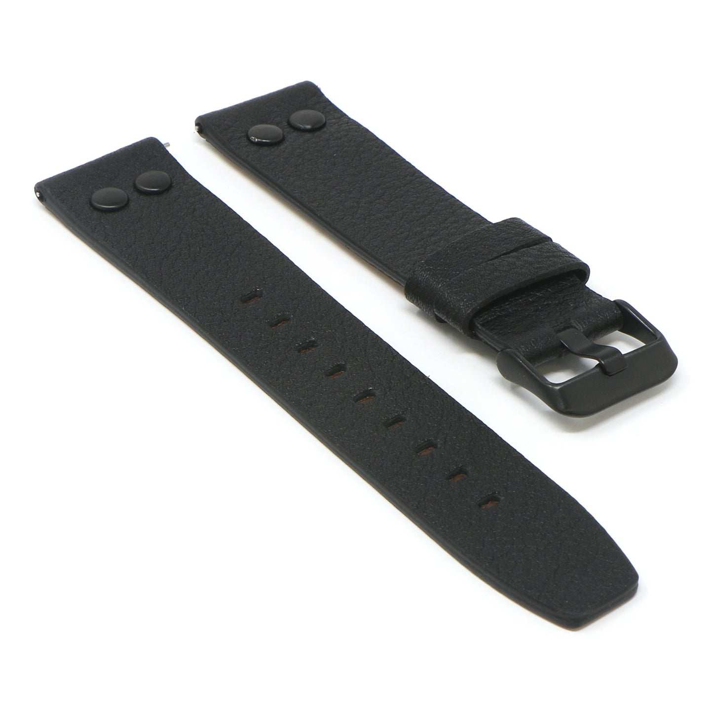 23mm Textured Leather Watch Band Strap w/ Rivets