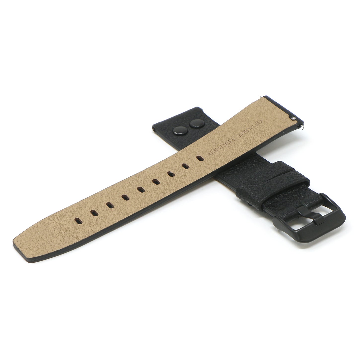 23mm Textured Leather Watch Band Strap w/ Rivets