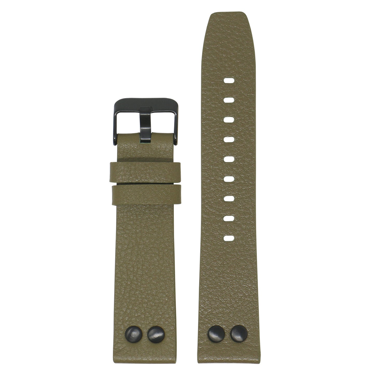 23mm Textured Leather Watch Band Strap w/ Rivets