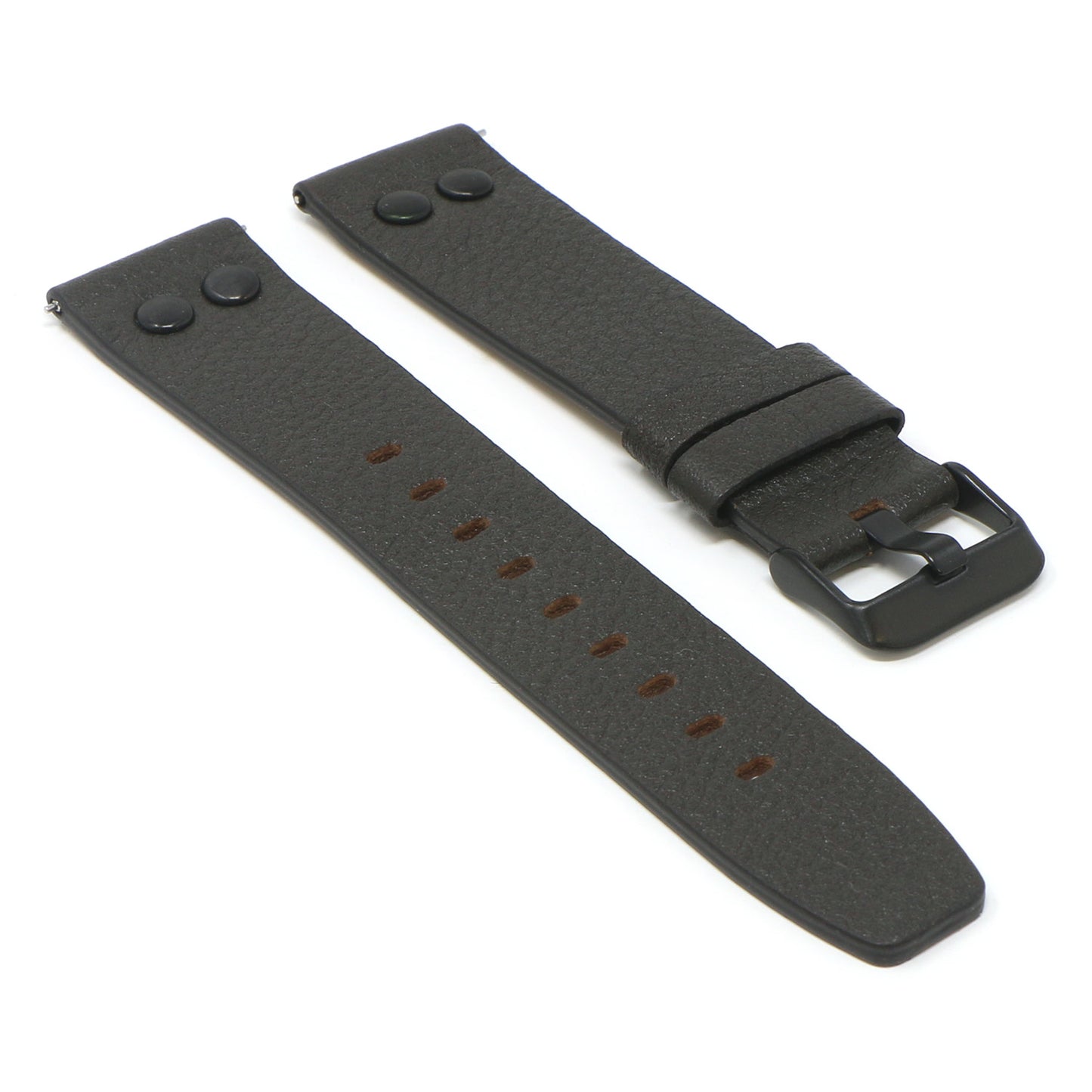 23mm Textured Leather Watch Band Strap w/ Rivets