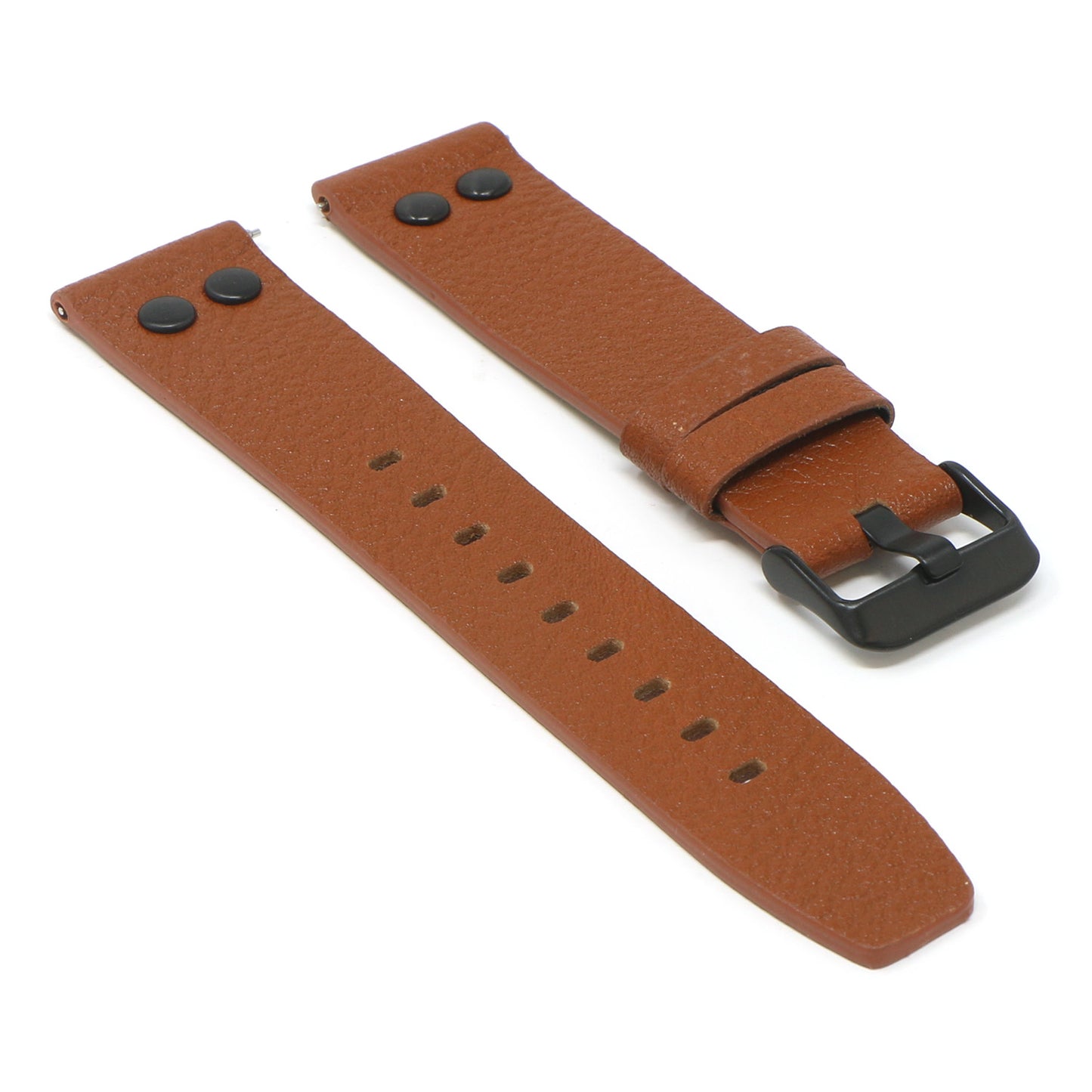 23mm Textured Leather Watch Band Strap w/ Rivets