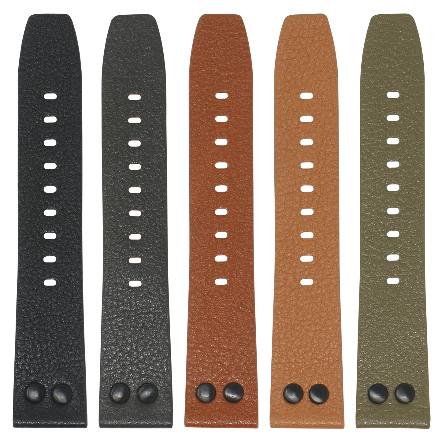 23mm Textured Leather Watch Band Strap w/ Rivets