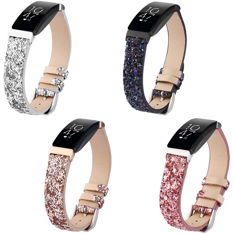 Sequin Leather Strap for Fitbit Charge 4 & Charge 3
