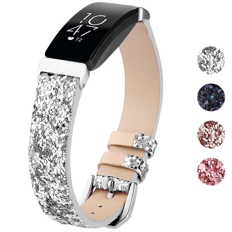 Sequin Leather Strap for Fitbit Charge 4 & Charge 3