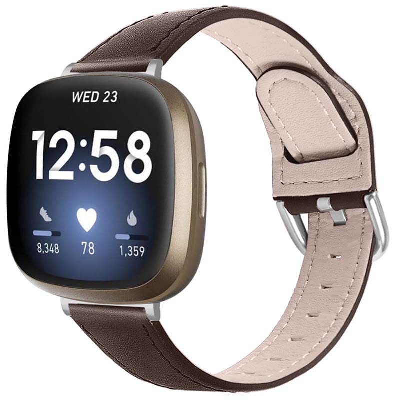 Buckle-and-Tuck Leather Strap for Fitbit Versa 3