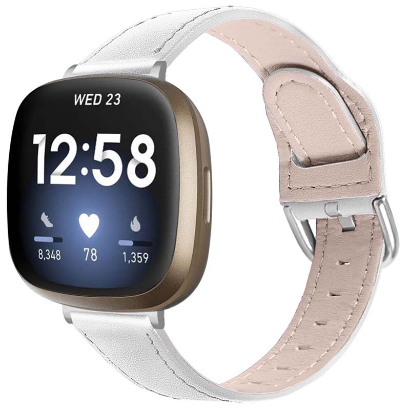 Buckle-and-Tuck Leather Strap for Fitbit Versa 3