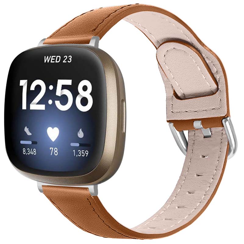 Buckle-and-Tuck Leather Strap for Fitbit Versa 3