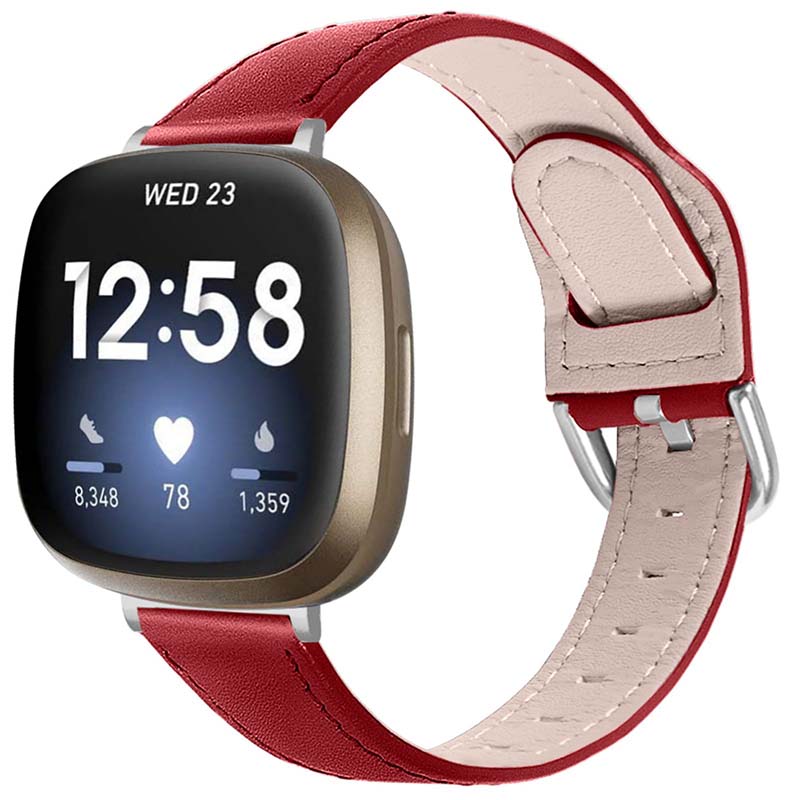 Buckle-and-Tuck Leather Strap for Fitbit Versa 3