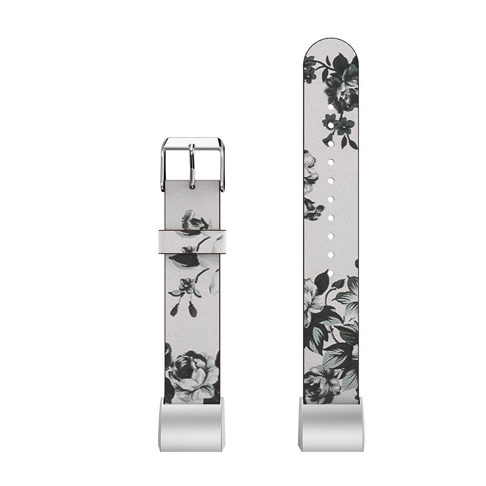 Leather Strap with Peonies for Fitbit Charge 2