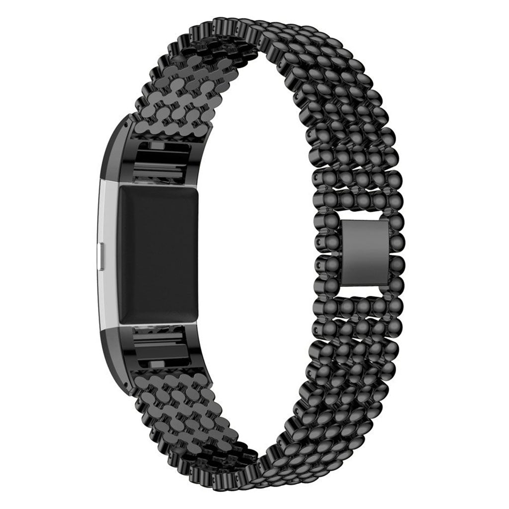 Beaded Stainless Steel Watch Band for Fitbit Charge 2