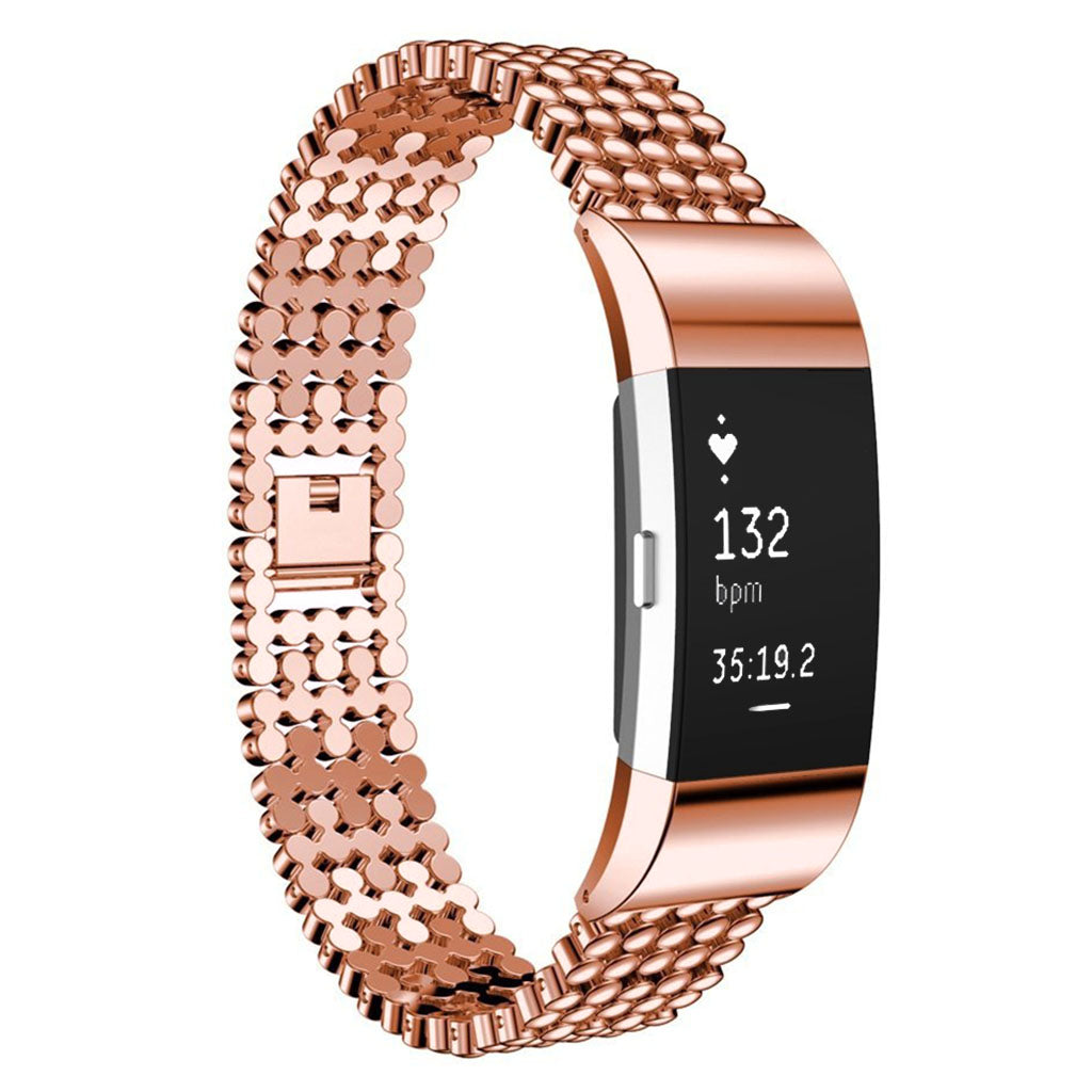 Beaded Stainless Steel Watch Band for Fitbit Charge 2