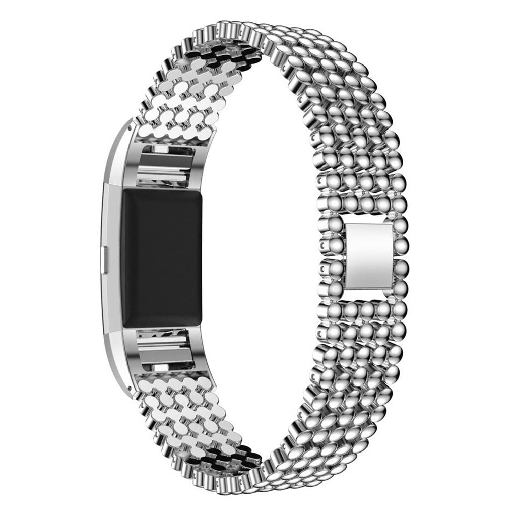 Beaded Stainless Steel Watch Band for Fitbit Charge 2