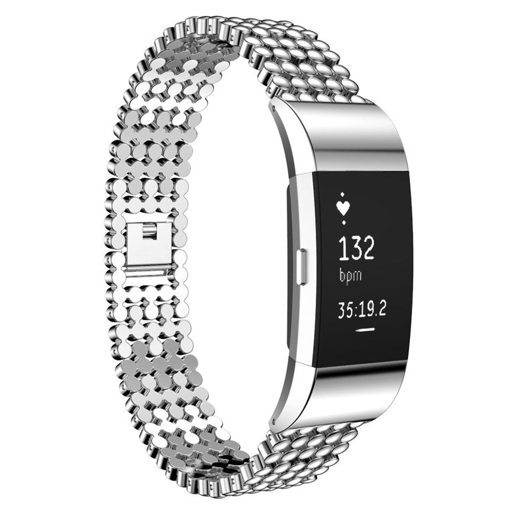Beaded Stainless Steel Watch Band for Fitbit Charge 2