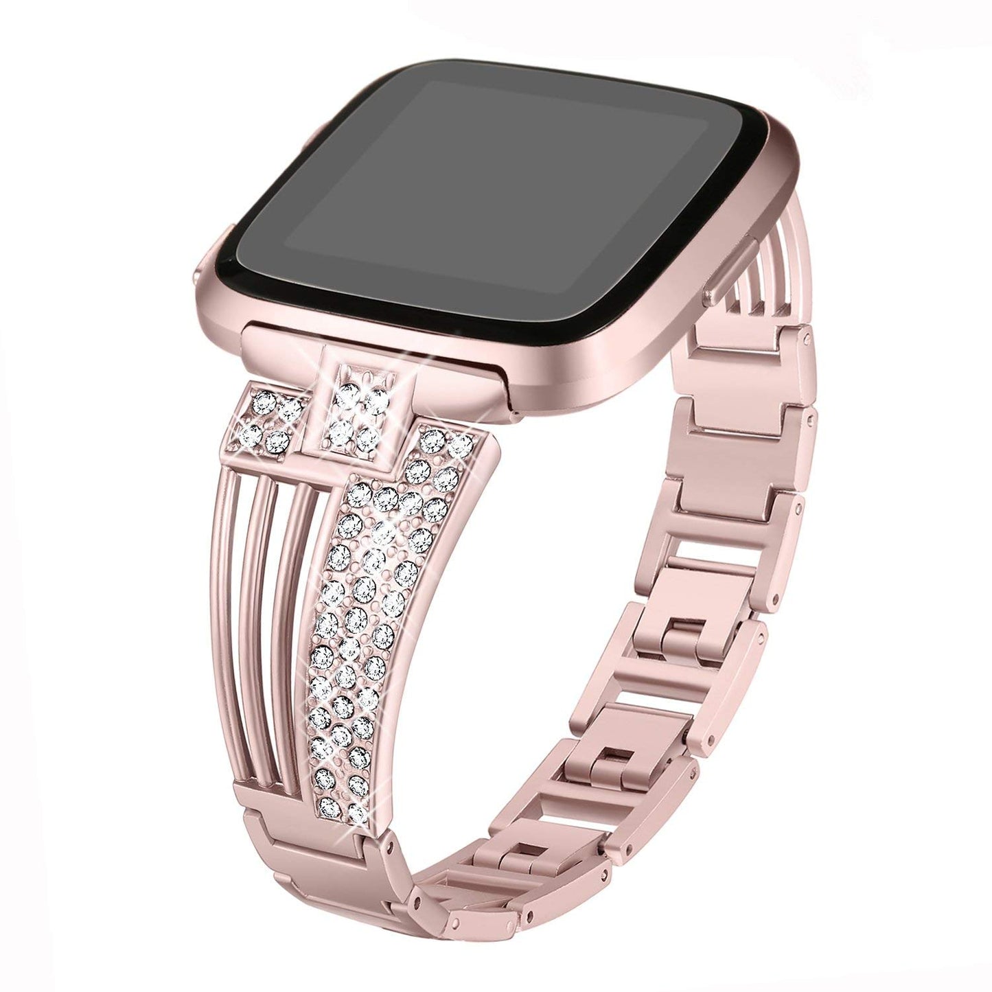 Cuff Bracelet w/ Rhinestones for Fitbit Versa & Versa 2