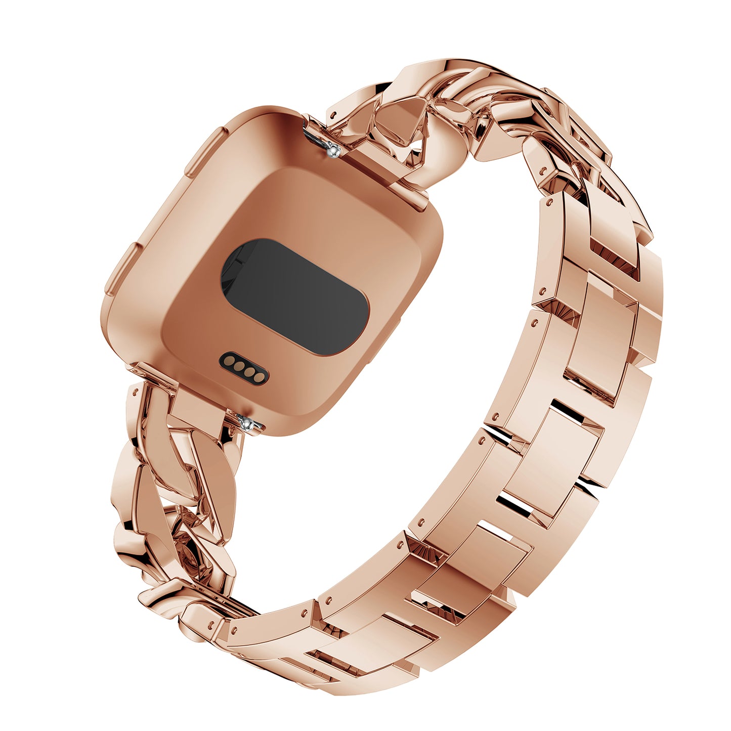 Cuban Link Bracelet w/ Rhinestones for Fitbit Versa & Versa 2
