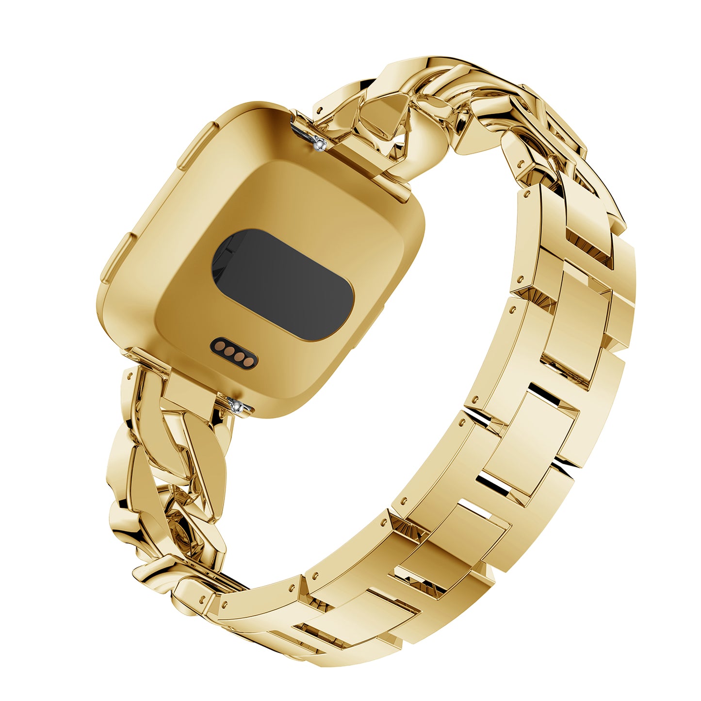 Cuban Link Bracelet w/ Rhinestones for Fitbit Versa & Versa 2