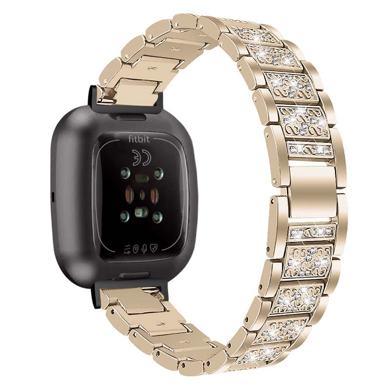 Stainless Steel Bracelet with Rhinestones for Fitbit Versa 3
