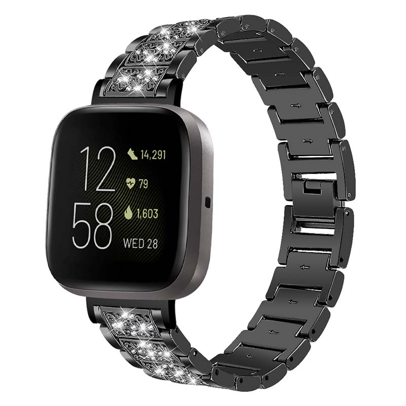 Stainless Steel Bracelet with Rhinestones for Fitbit Versa 3