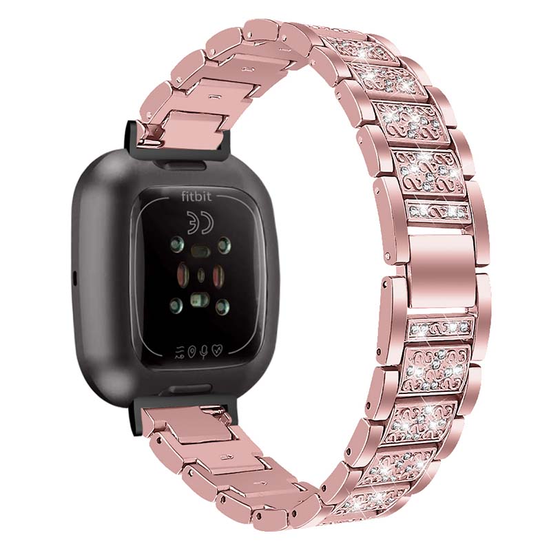 Stainless Steel Bracelet with Rhinestones for Fitbit Versa 3
