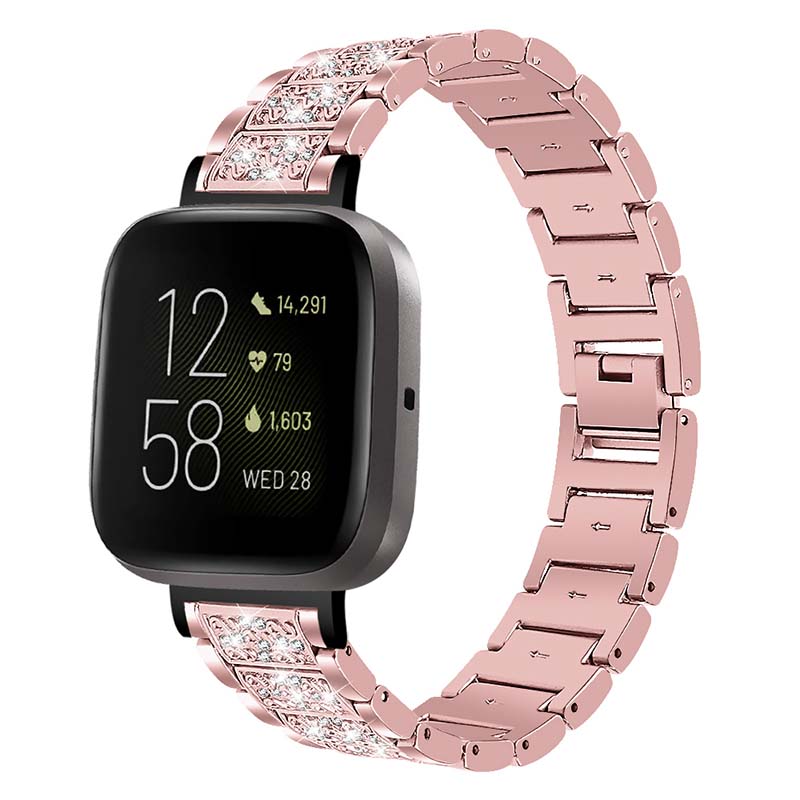Stainless Steel Bracelet with Rhinestones for Fitbit Versa 3
