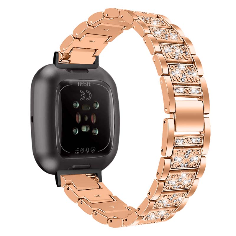 Stainless Steel Bracelet with Rhinestones for Fitbit Versa 3