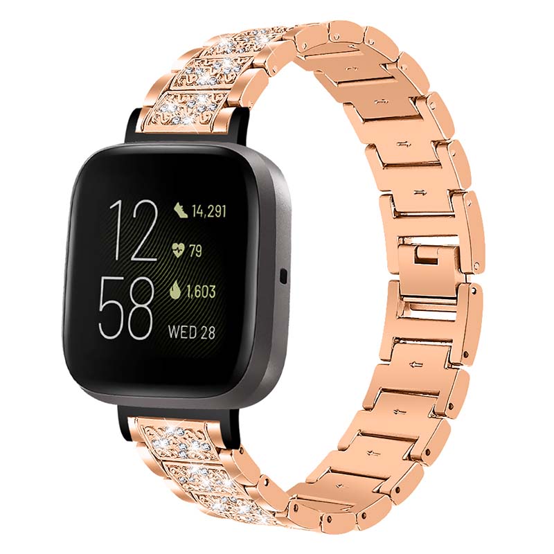 Stainless Steel Bracelet with Rhinestones for Fitbit Versa 3