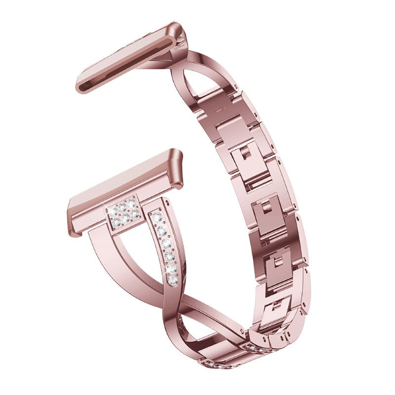 Rhinestone Bracelet w/ X Links for Fitbit Sense