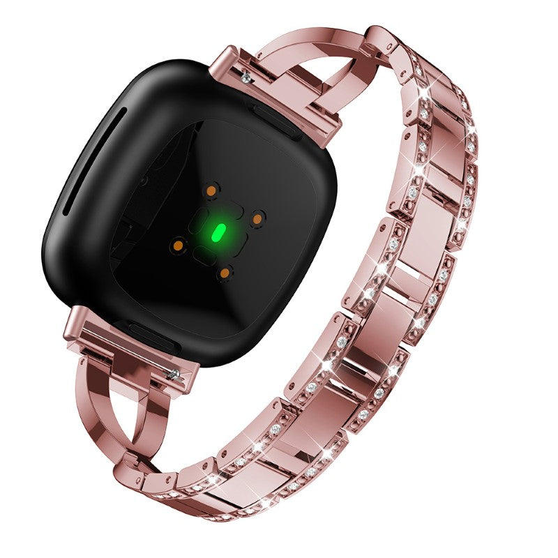 Rhinestone Bracelet w/ X Links for Fitbit Sense