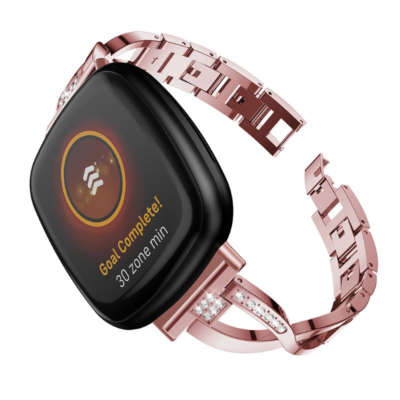 Rhinestone Bracelet w/ X Links for Fitbit Sense