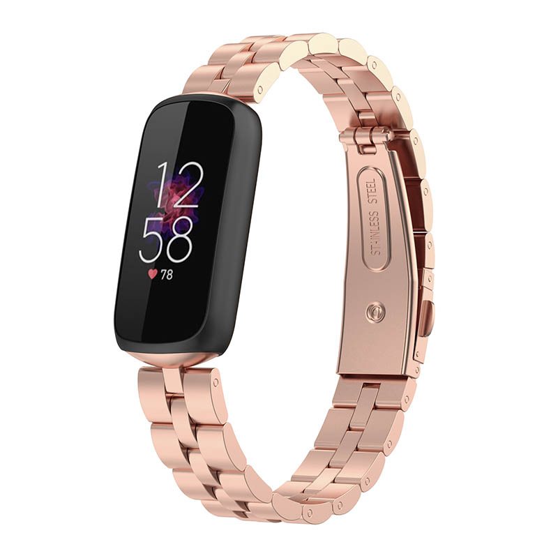 Edelstahl-Armband Für Fitbit Luxe / Luxe SE – Elegantes Schwarz, Länge Verstellbar (160–220 Mm)