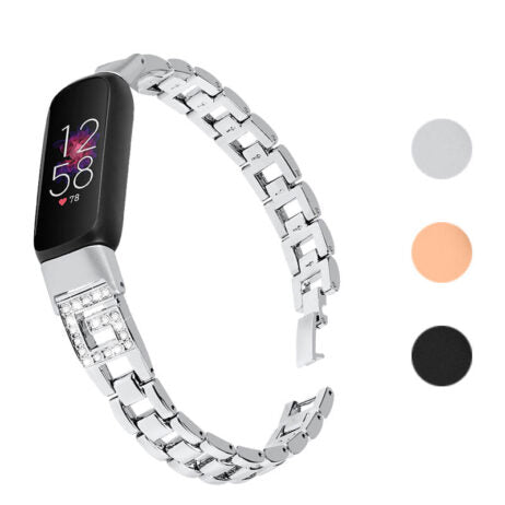 Chain Link Bracelet with Rhinestones for Fitbit Luxe