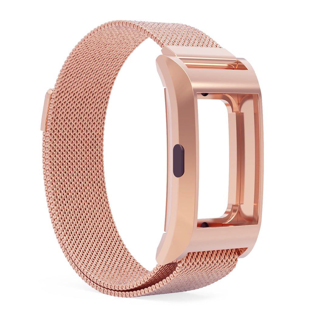 Milanese Mesh Strap with Protective Case for Fitbit Charge 2