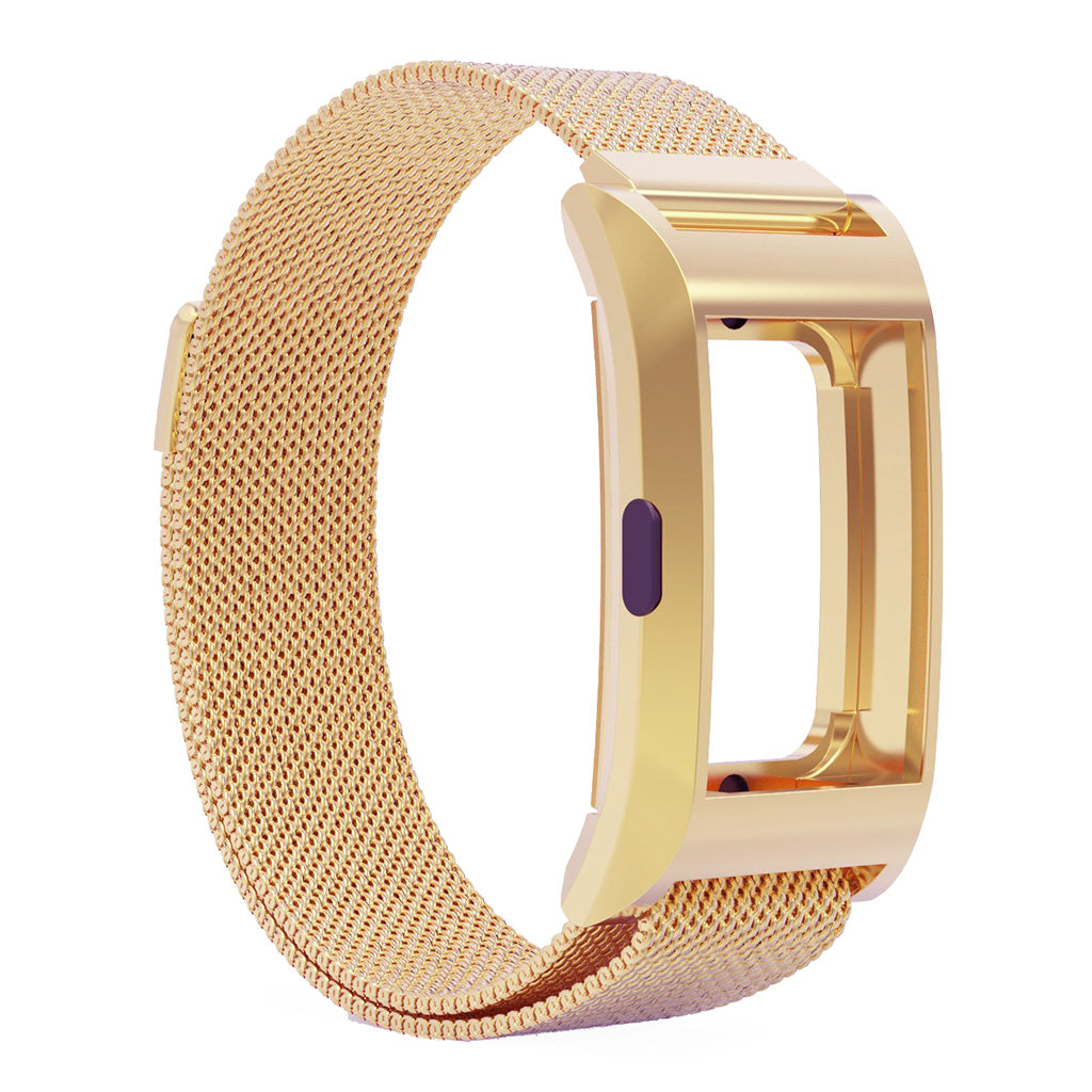 Milanese Mesh Strap with Protective Case for Fitbit Charge 2