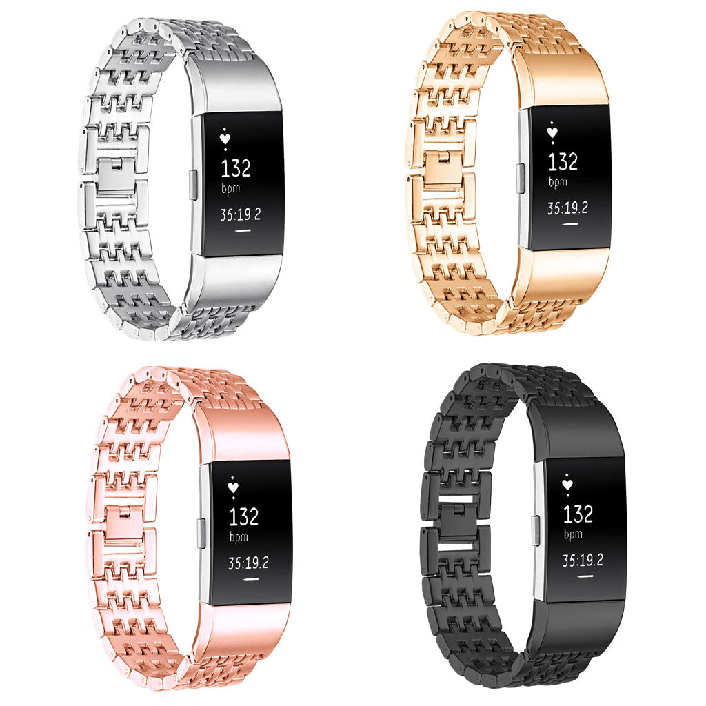 Metal H-Link Watch Strap for Fitbit Charge 2
